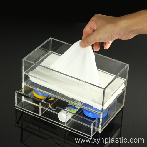 clear colored acrylic tissue organizer box